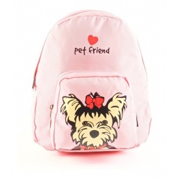 PET FRIENDS - Mochila Yorkie Rosa 25cm - 91209R 