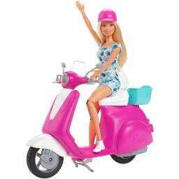 BARBIE - Mueca Barbie + Moto Scooter - GBK85