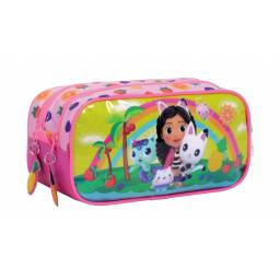 GABBYS DOLLHOUSE - Cartuchera Doble Rainbow Line 35209-Fucsia