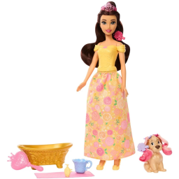 DISNEY PRINCESAS - Princesa Bella con Mascota y Accesorios JFC42