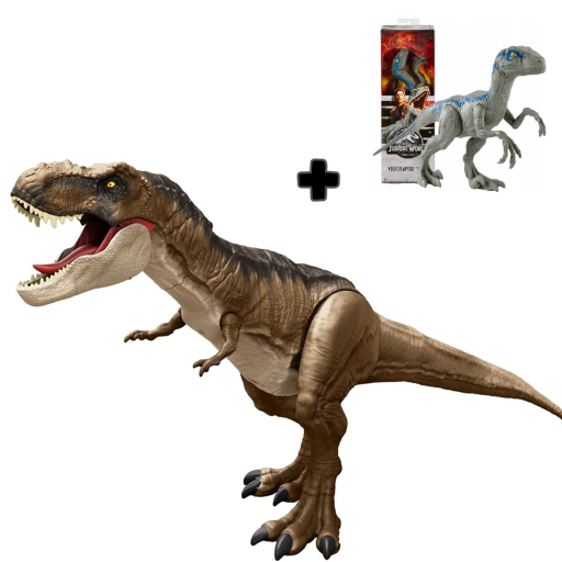 JURASSIC WORLD - T-Rex Super Colosal + Dinosaurio 15cm - HBK73