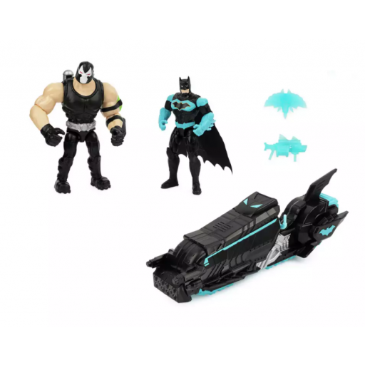 DC COMICS - Batman Batcycle x2 Figuras 10cm Bane vs Batman - 67811
