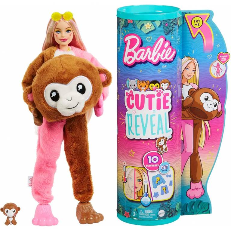 BARBIE - Cutie Reveal Peluche de Mono - HKP97