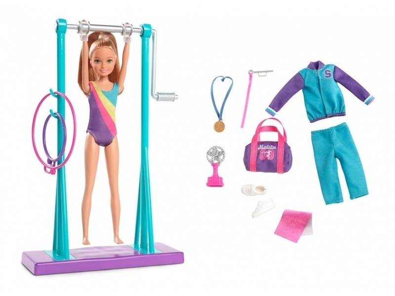 Barbie - Sisters Team Stacie Set De Juego De Gimnasia Gbk59